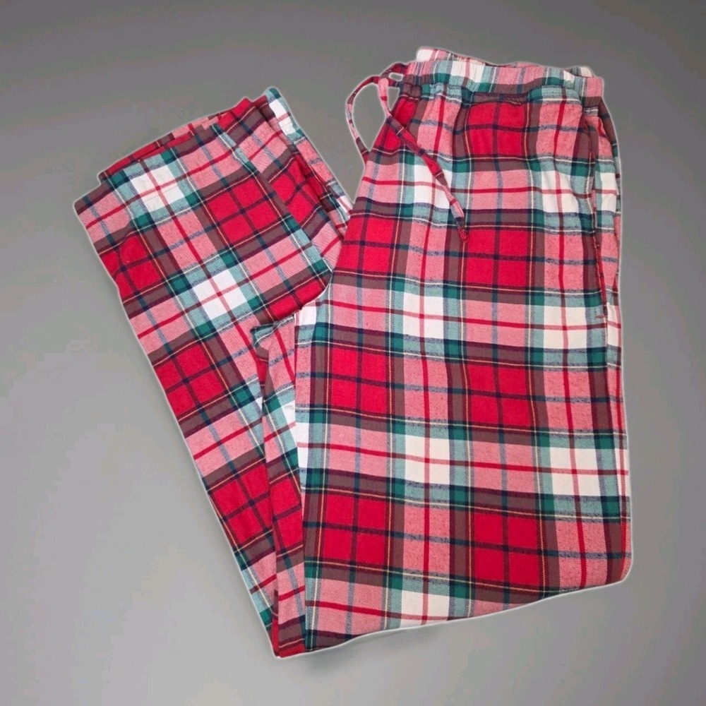 Hanna Andersson Womens L Flannel Pajama Pants Red Green Plaid Christmas Holiday